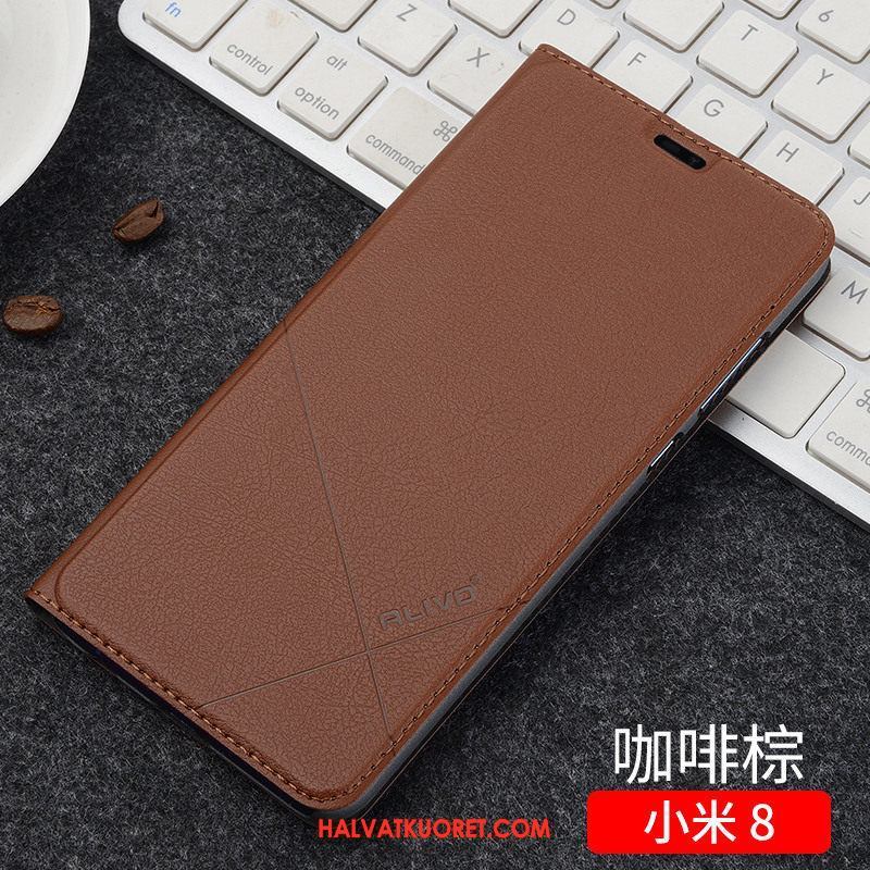 Xiaomi Mi 8 Kuoret Musta Murtumaton Puhelimen, Xiaomi Mi 8 Kuori Nahkakotelo Simpukka Beige