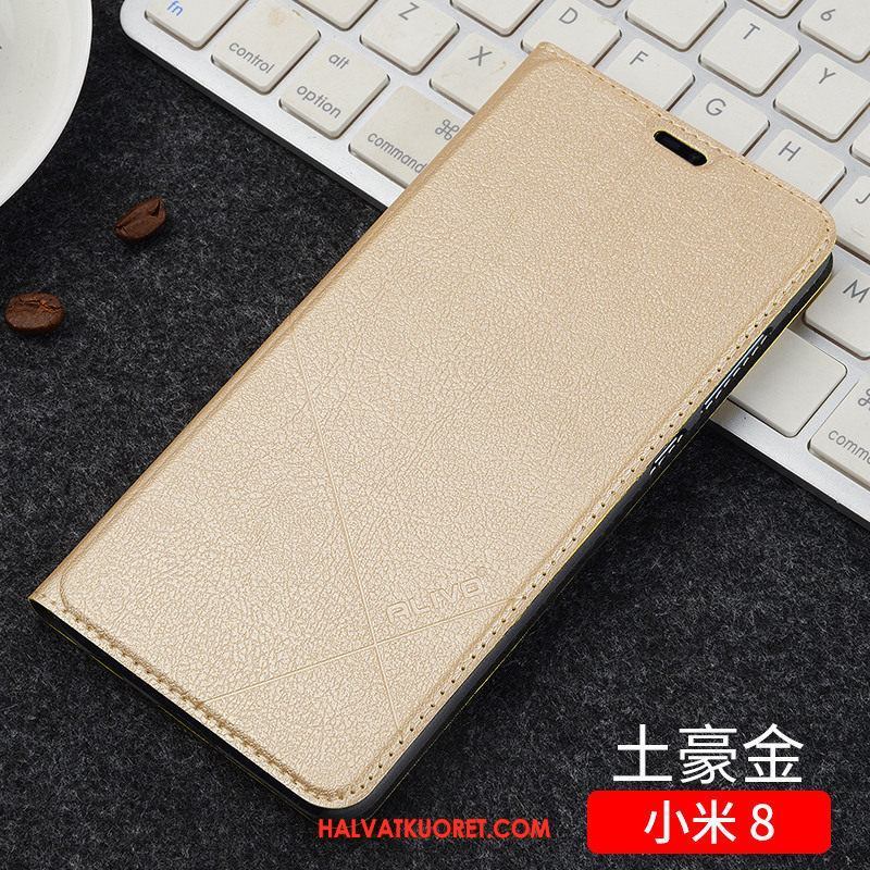 Xiaomi Mi 8 Kuoret Musta Murtumaton Puhelimen, Xiaomi Mi 8 Kuori Nahkakotelo Simpukka Beige