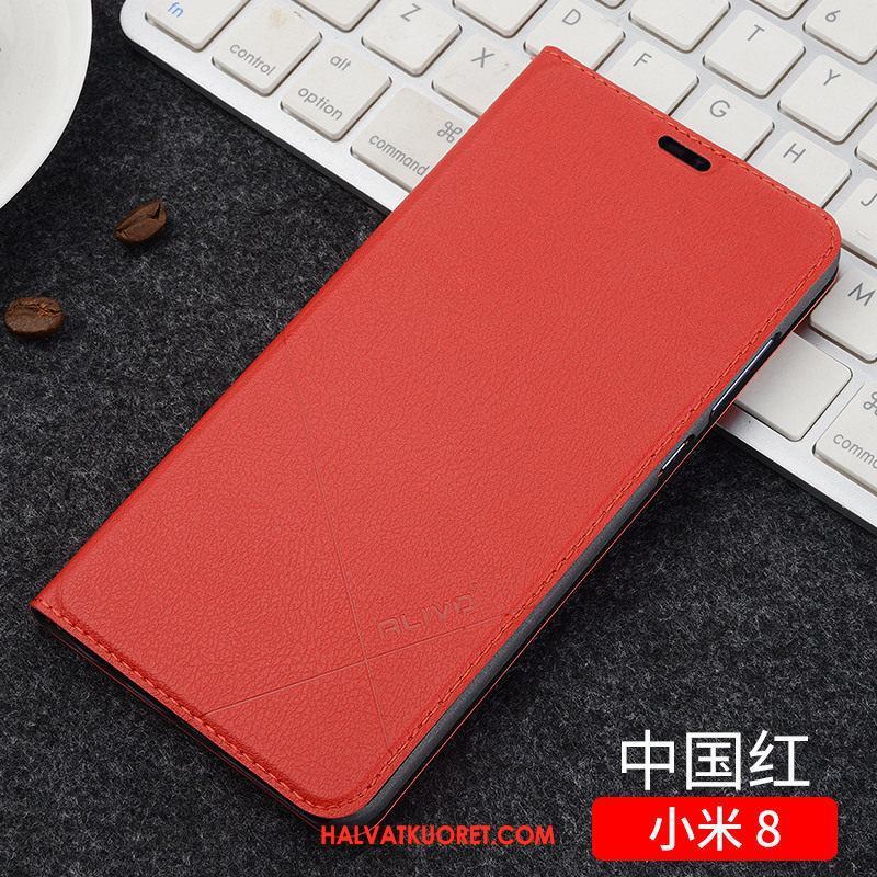 Xiaomi Mi 8 Kuoret Musta Murtumaton Puhelimen, Xiaomi Mi 8 Kuori Nahkakotelo Simpukka Beige