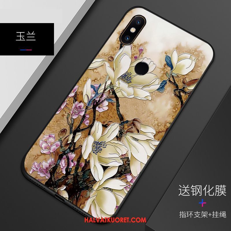 Xiaomi Mi 8 Kuoret Punainen All Inclusive Kohokuviointi, Xiaomi Mi 8 Kuori Muokata Pesty Suede Beige