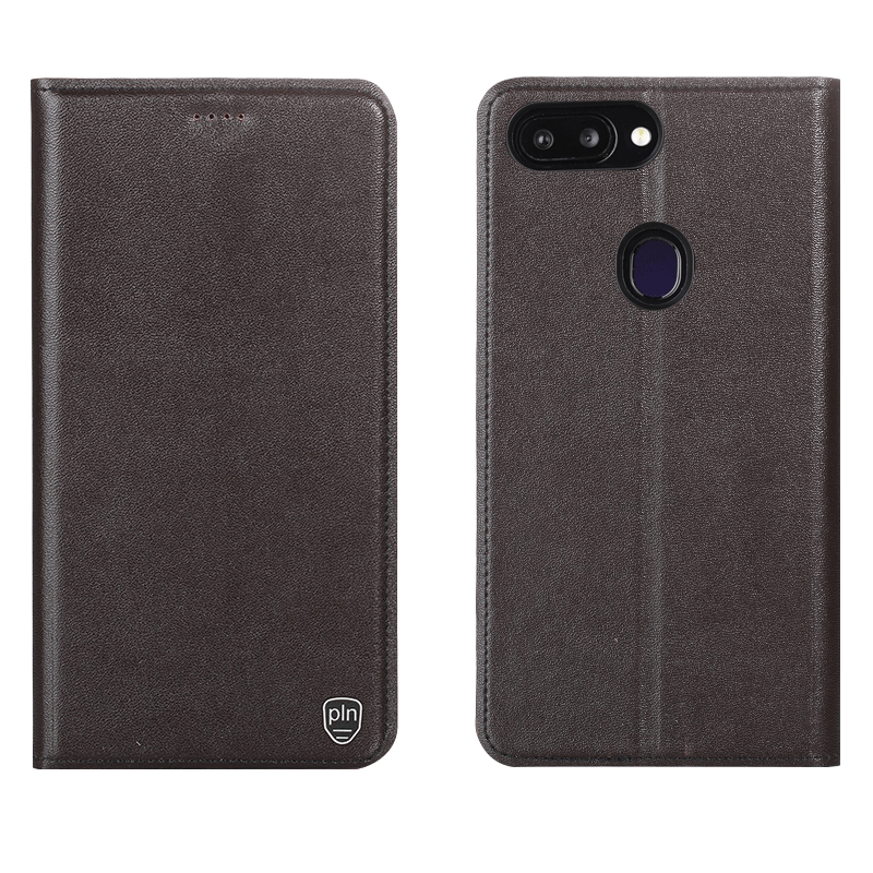 Xiaomi Mi 8 Lite Kuoret Kotelo Aito Nahka Nuoret, Xiaomi Mi 8 Lite Kuori Puhelimen Suojaus Braun Beige