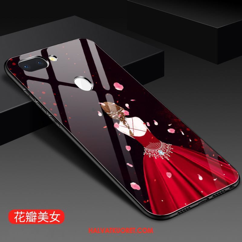 Xiaomi Mi 8 Lite Kuoret Puhelimen Silikoni Murtumaton, Xiaomi Mi 8 Lite Kuori Punainen Lasi Beige