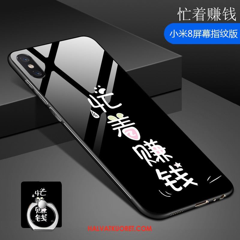 Xiaomi Mi 8 Pro Kuoret Kotelo Pehmeä Neste Karkaisu, Xiaomi Mi 8 Pro Kuori Kukkakuvio Trendi Beige