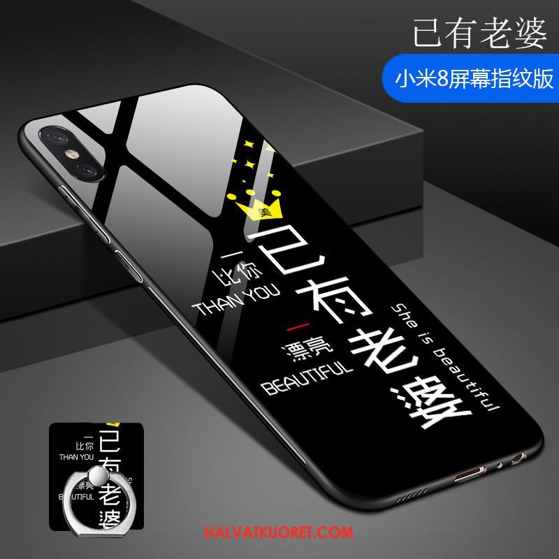 Xiaomi Mi 8 Pro Kuoret Kotelo Pehmeä Neste Karkaisu, Xiaomi Mi 8 Pro Kuori Kukkakuvio Trendi Beige