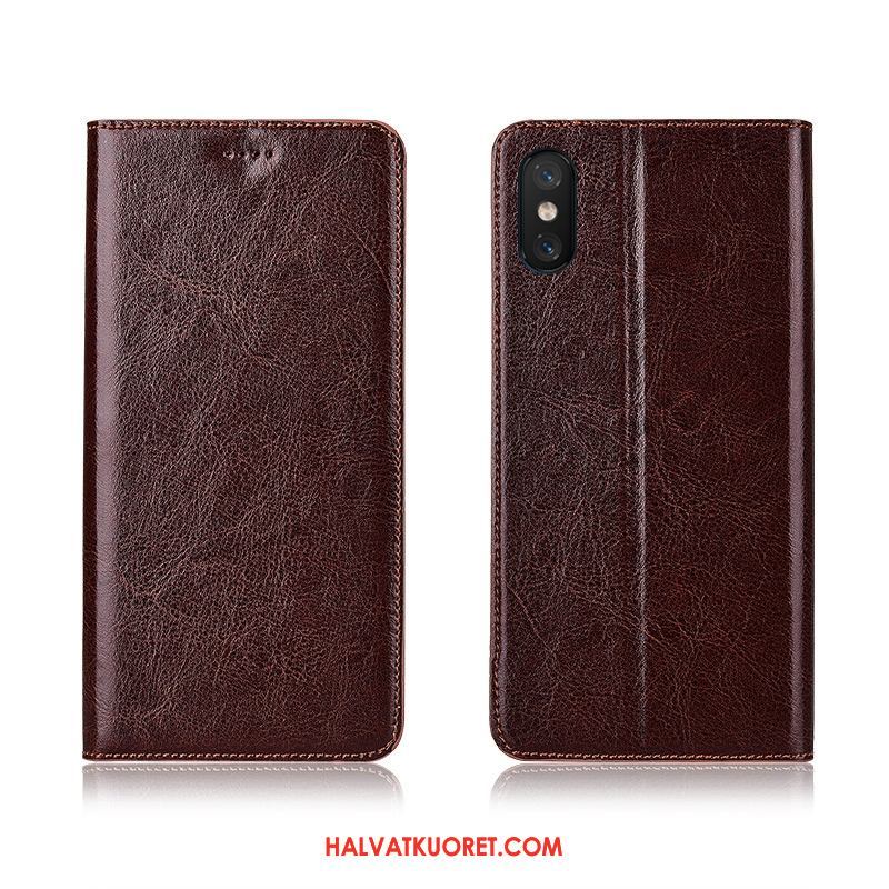 Xiaomi Mi 8 Pro Kuoret Kukkakuvio Aito Nahka, Xiaomi Mi 8 Pro Kuori Puhelimen All Inclusive Beige