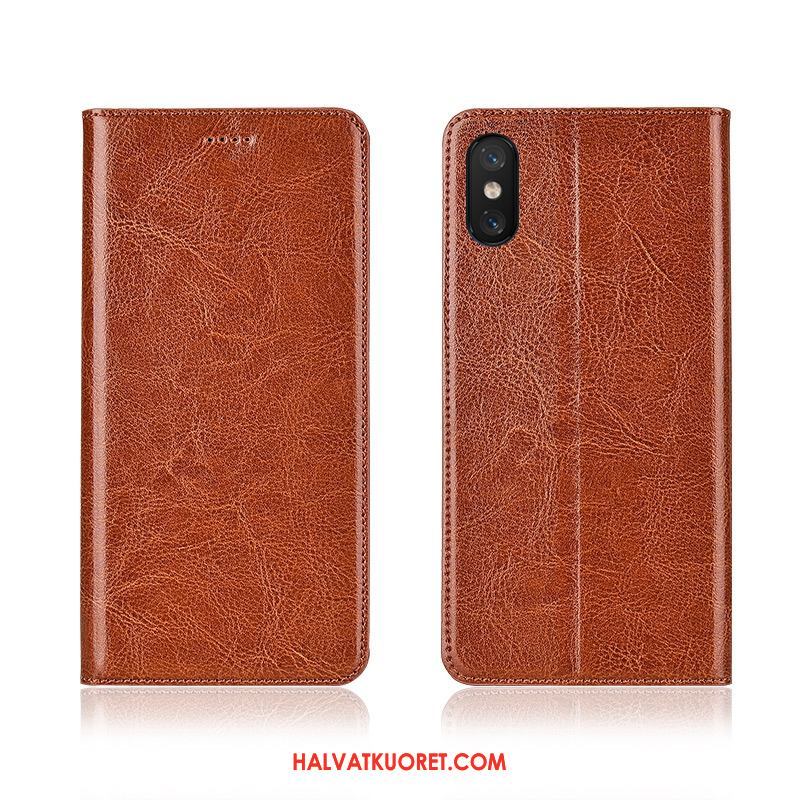 Xiaomi Mi 8 Pro Kuoret Kukkakuvio Aito Nahka, Xiaomi Mi 8 Pro Kuori Puhelimen All Inclusive Beige