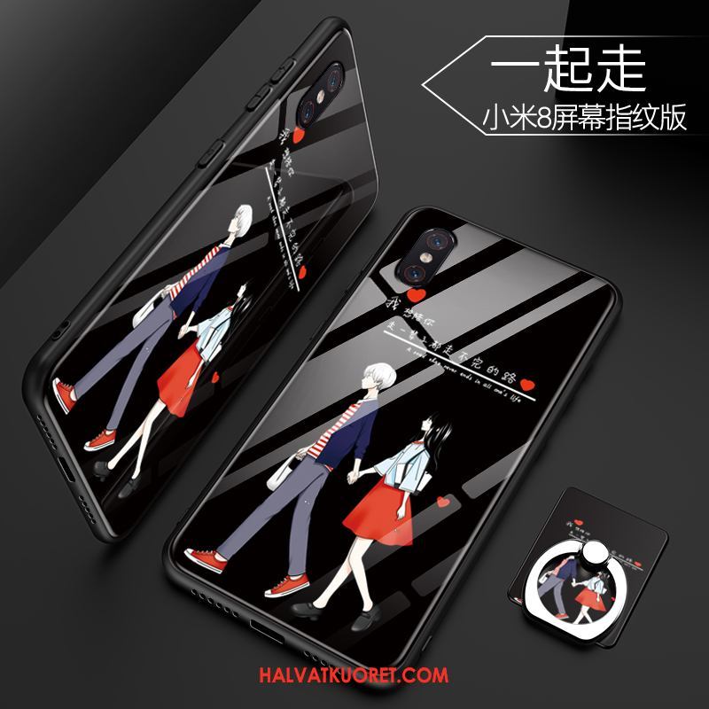 Xiaomi Mi 8 Pro Kuoret Net Red Karkaisu, Xiaomi Mi 8 Pro Kuori Kukkakuvio Murtumaton Beige