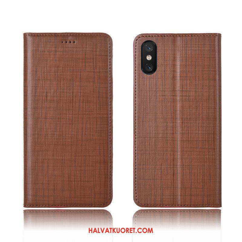 Xiaomi Mi 8 Pro Kuoret Puhelimen Nahkakotelo All Inclusive, Xiaomi Mi 8 Pro Kuori Kukkakuvio Uusi Beige