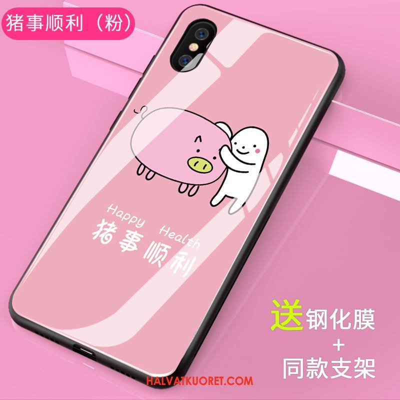 Xiaomi Mi 8 Pro Kuoret Sarjakuva Lasi Trendi, Xiaomi Mi 8 Pro Kuori Nuoret Kukkakuvio Beige