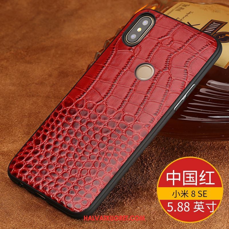 Xiaomi Mi 8 Se Kuoret Tide-brändi Lehmä Suojaus, Xiaomi Mi 8 Se Kuori Aito Nahka Nahkakotelo Beige
