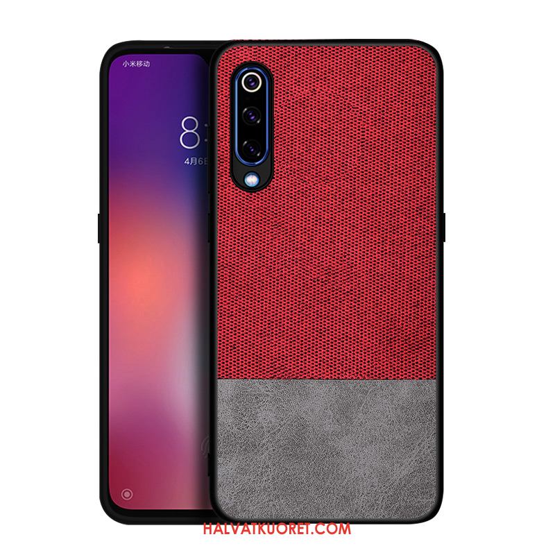 Xiaomi Mi 9 Kuoret Pesty Suede Persoonallisuus Kukkakuvio, Xiaomi Mi 9 Kuori Pehmeä Neste Nuoret Beige