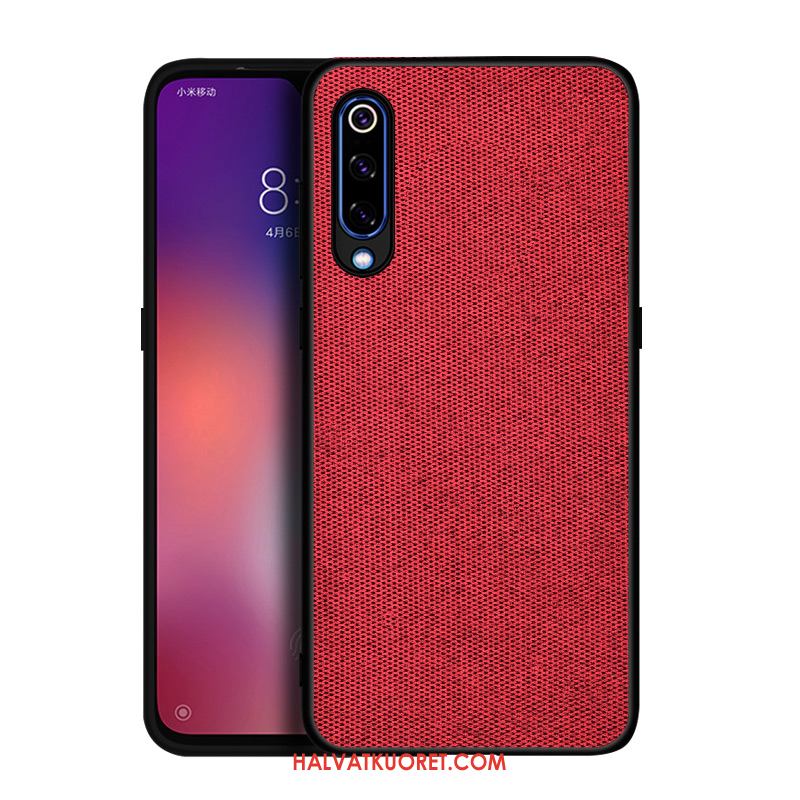 Xiaomi Mi 9 Kuoret Pesty Suede Persoonallisuus Kukkakuvio, Xiaomi Mi 9 Kuori Pehmeä Neste Nuoret Beige