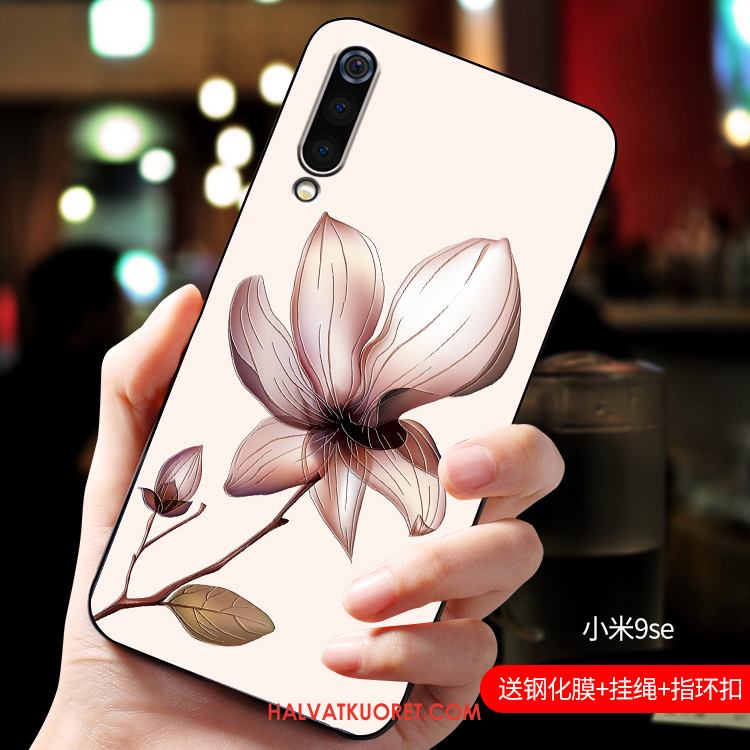 Xiaomi Mi 9 Se Kuoret Net Red Ohut Kohokuviointi, Xiaomi Mi 9 Se Kuori Silikoni Murtumaton Beige