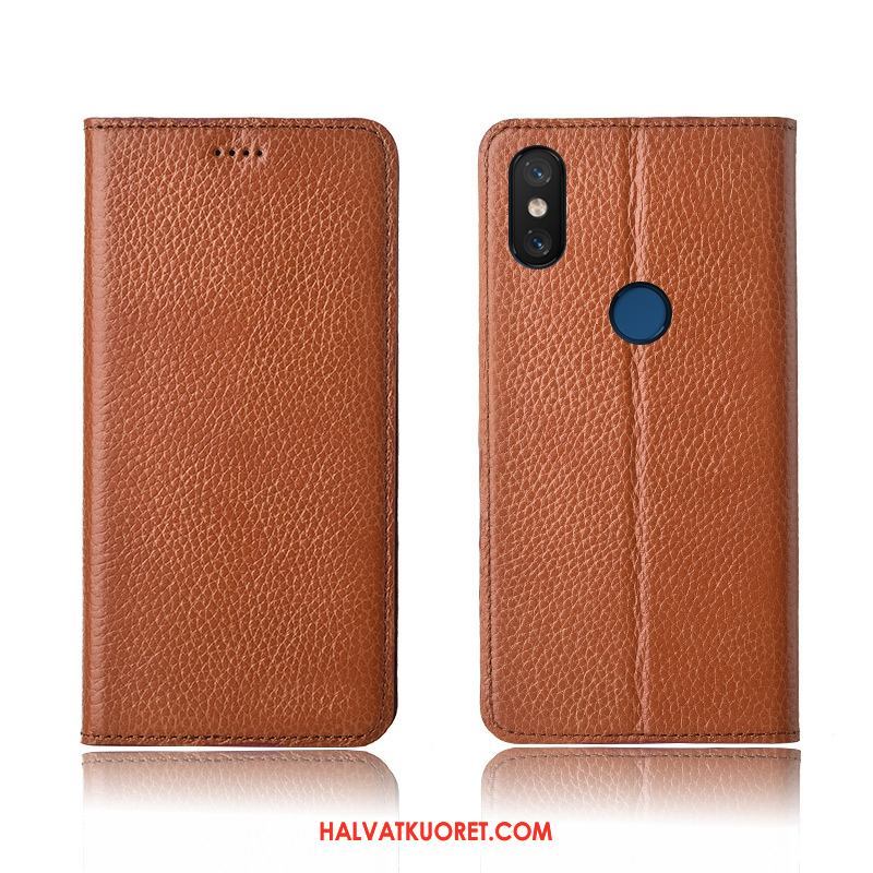 Xiaomi Mi A2 Kuoret Suojaus Nahkakotelo Kukkakuvio, Xiaomi Mi A2 Kuori All Inclusive Puhelimen Braun Beige