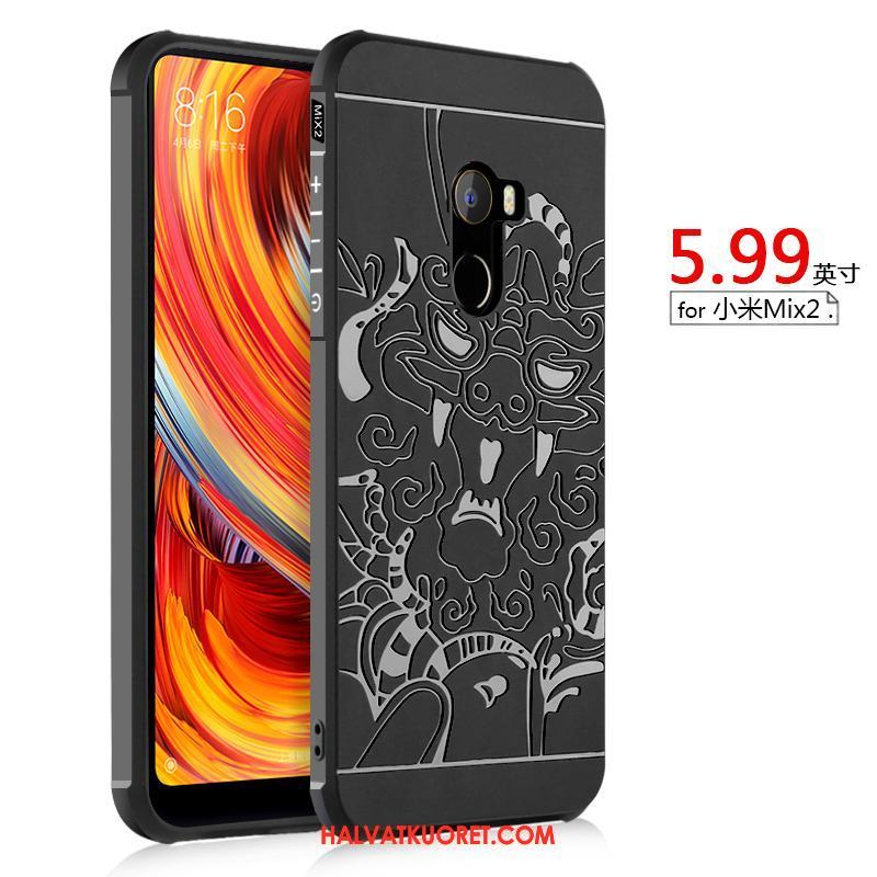 Xiaomi Mi Mix 2 Kuoret Pehmeä Neste Kohokuviointi Pesty Suede, Xiaomi Mi Mix 2 Kuori All Inclusive Trendi Beige