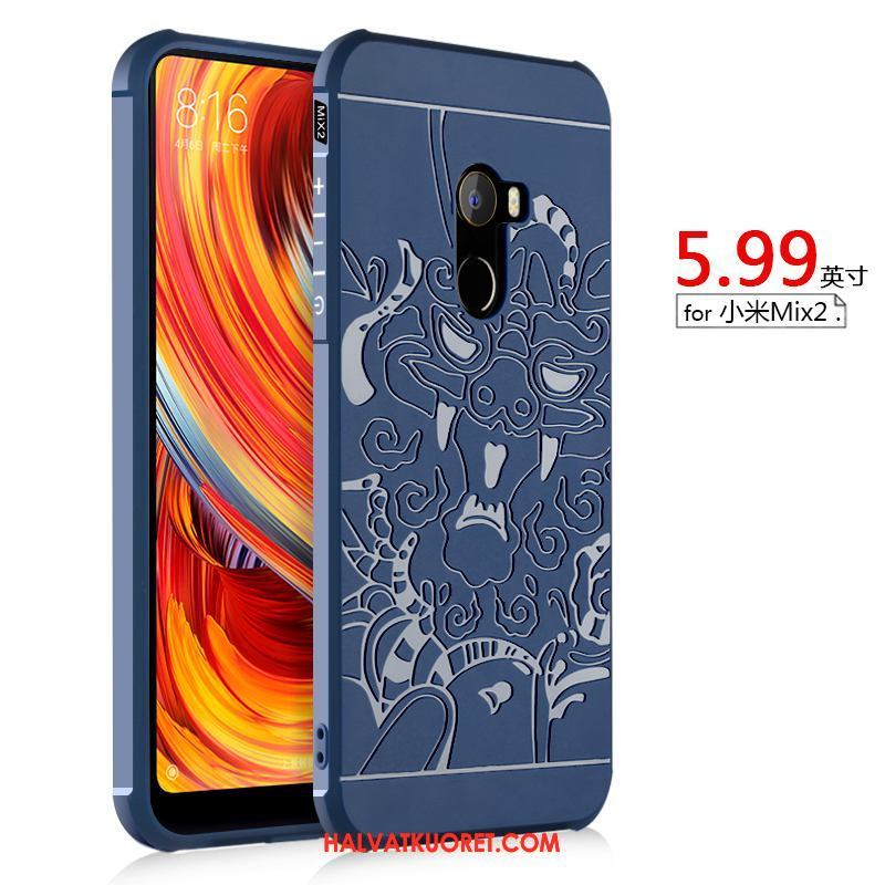 Xiaomi Mi Mix 2 Kuoret Pehmeä Neste Kohokuviointi Pesty Suede, Xiaomi Mi Mix 2 Kuori All Inclusive Trendi Beige