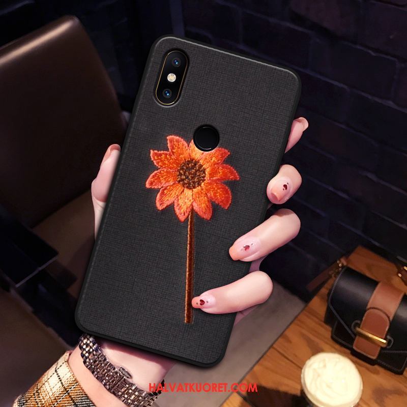 Xiaomi Mi Mix 2s Kuoret All Inclusive Silikoni Kirjonta, Xiaomi Mi Mix 2s Kuori Persoonallisuus Kukka Beige