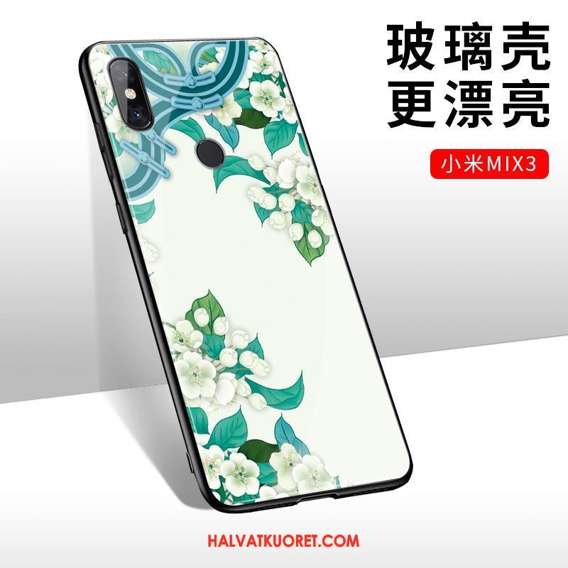 Xiaomi Mi Mix 3 Kuoret Kiinalainen Tyyli Murtumaton Lasi, Xiaomi Mi Mix 3 Kuori Kotelo Punainen Beige