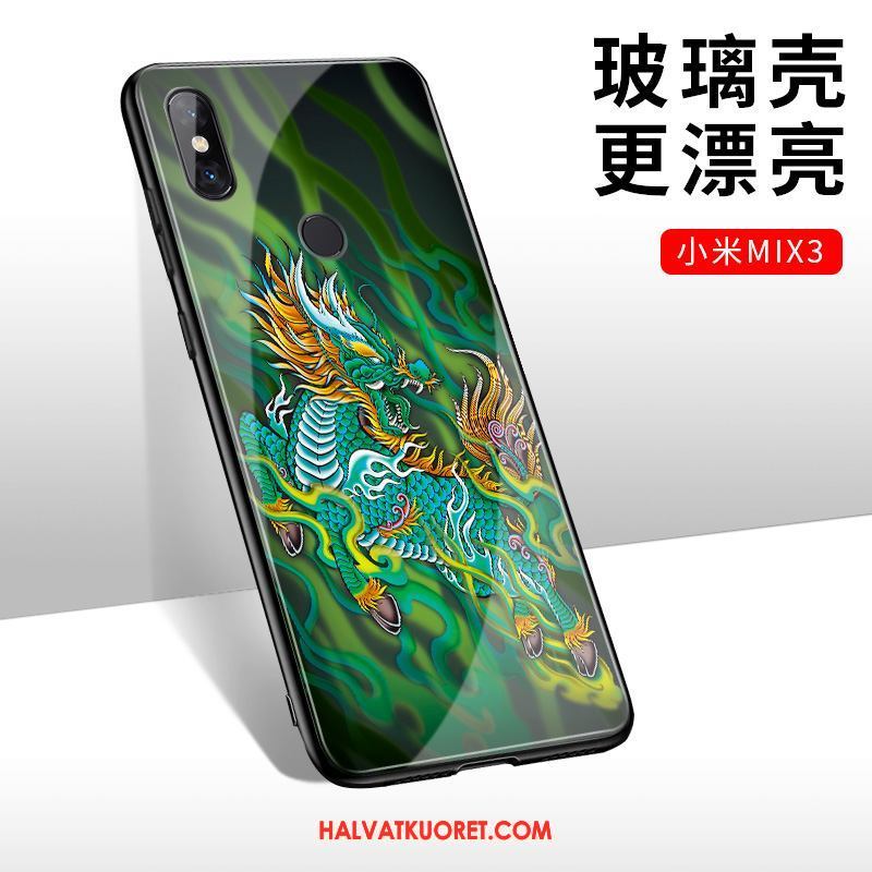 Xiaomi Mi Mix 3 Kuoret Kiinalainen Tyyli Murtumaton Lasi, Xiaomi Mi Mix 3 Kuori Kotelo Punainen Beige