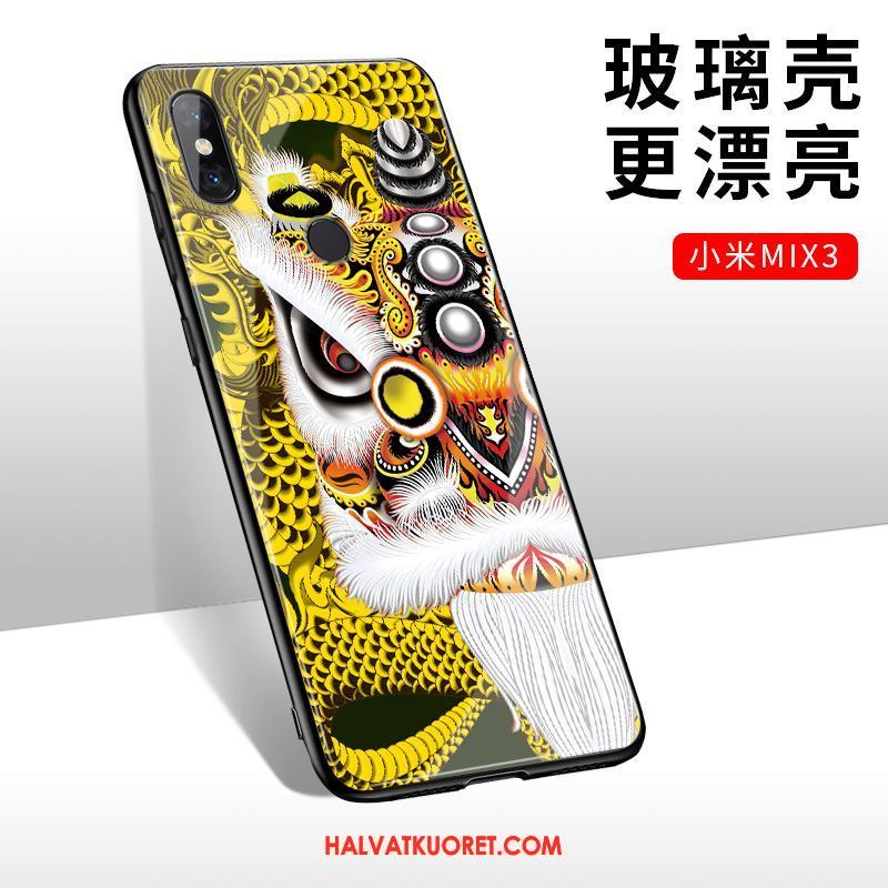 Xiaomi Mi Mix 3 Kuoret Kiinalainen Tyyli Murtumaton Lasi, Xiaomi Mi Mix 3 Kuori Kotelo Punainen Beige