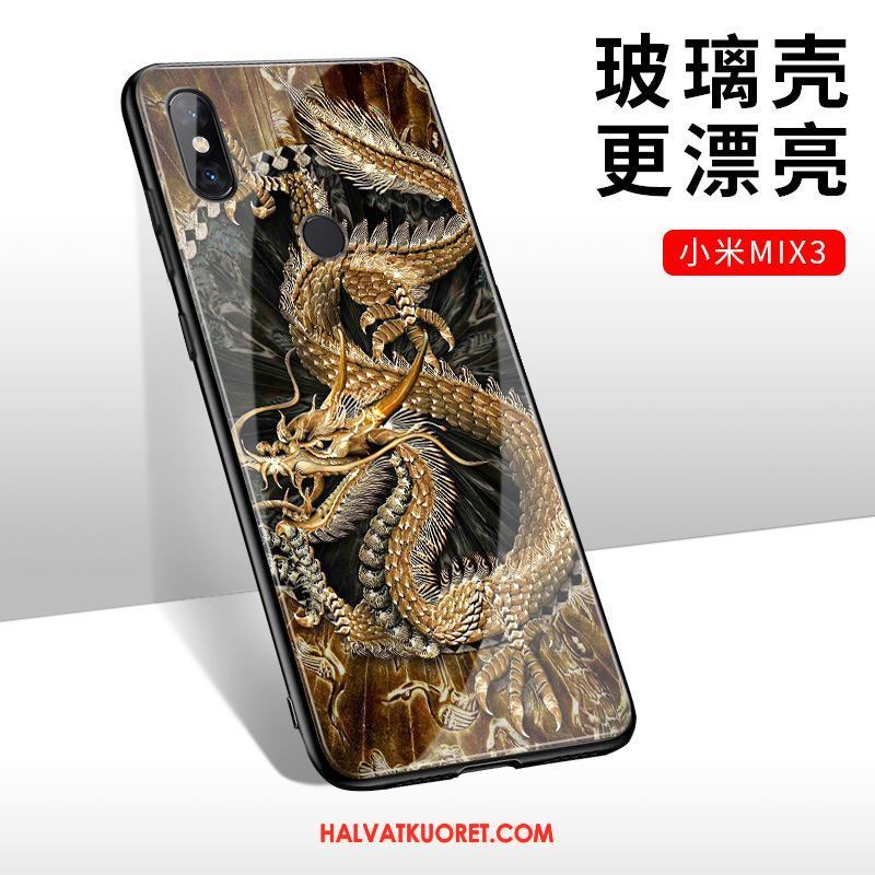 Xiaomi Mi Mix 3 Kuoret Kiinalainen Tyyli Murtumaton Lasi, Xiaomi Mi Mix 3 Kuori Kotelo Punainen Beige