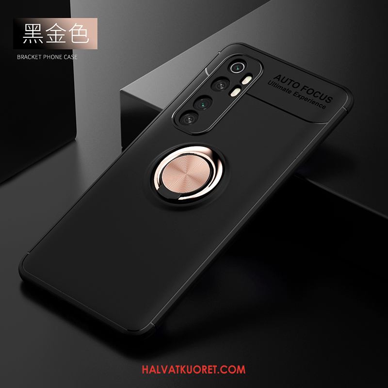 Xiaomi Mi Note 10 Lite Kuoret Silikoni Musta Rengas, Xiaomi Mi Note 10 Lite Kuori Tila Pesty Suede Beige