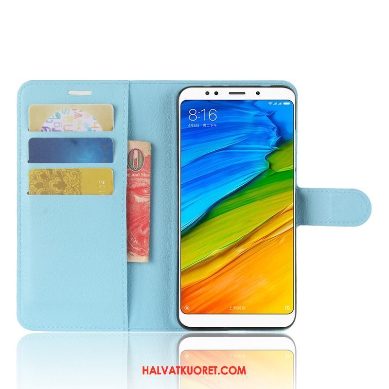 Xiaomi Redmi 5 Plus Kuoret Murtumaton Puhelimen, Xiaomi Redmi 5 Plus Kuori Nahkakotelo Musta Beige