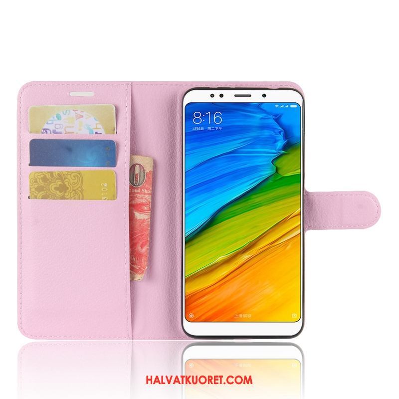 Xiaomi Redmi 5 Plus Kuoret Murtumaton Puhelimen, Xiaomi Redmi 5 Plus Kuori Nahkakotelo Musta Beige