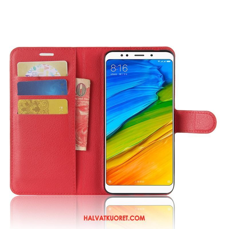 Xiaomi Redmi 5 Plus Kuoret Murtumaton Puhelimen, Xiaomi Redmi 5 Plus Kuori Nahkakotelo Musta Beige