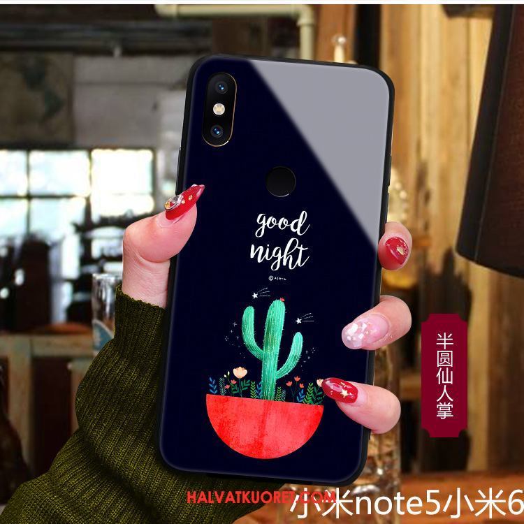 Xiaomi Redmi Note 5 Kuoret Lasi Musta Lintu, Xiaomi Redmi Note 5 Kuori Pieni Suojaus Beige