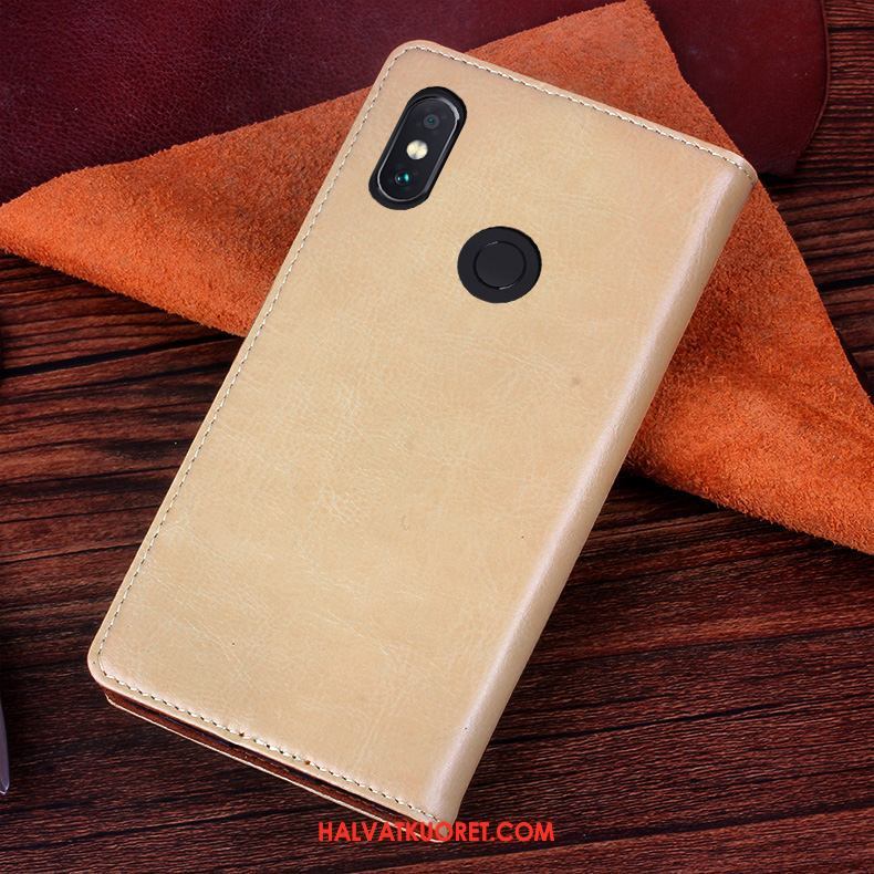 Xiaomi Redmi Note 5 Kuoret Nahkakotelo Liiketoiminta Punainen, Xiaomi Redmi Note 5 Kuori Suojaus Beige