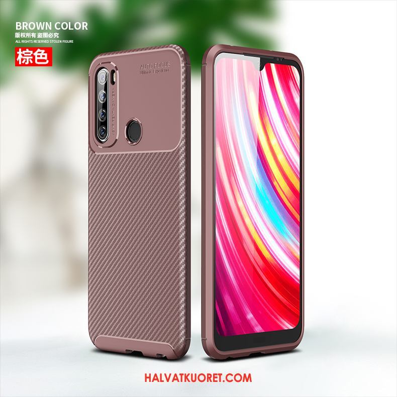 Xiaomi Redmi Note 8t Kuoret Murtumaton Pesty Suede Silikoni, Xiaomi Redmi Note 8t Kuori Karkaisu Suojaus Beige