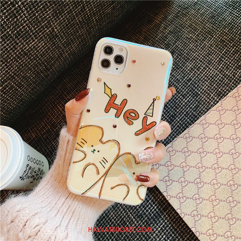 iPhone 11 Pro Kuoret Silikoni Sininen Rhinestone Inlay, iPhone 11 Pro Kuori Persoonallisuus Rakastunut