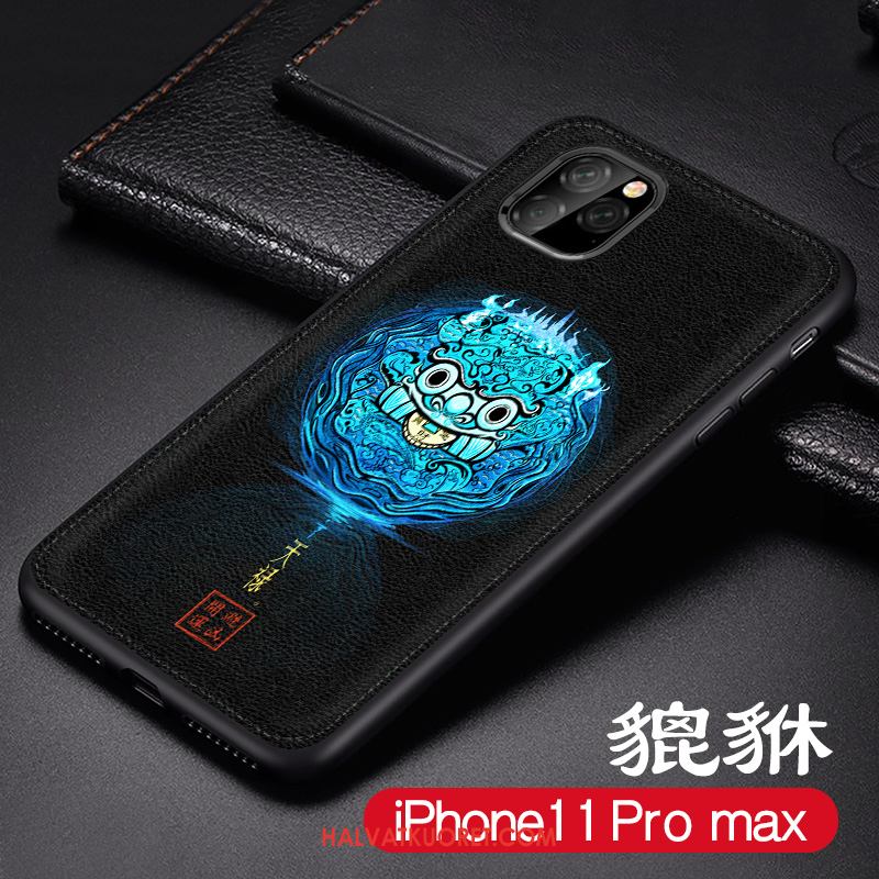 iPhone 11 Pro Max Kuoret Pesty Suede Kotelo Tuuli, iPhone 11 Pro Max Kuori Kohokuviointi All Inclusive