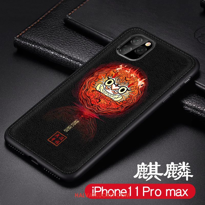 iPhone 11 Pro Max Kuoret Pesty Suede Kotelo Tuuli, iPhone 11 Pro Max Kuori Kohokuviointi All Inclusive