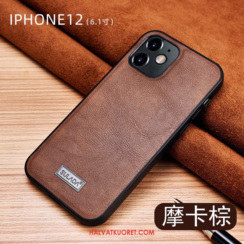 iPhone 12 Kuoret Ylellisyys Pesty Suede All Inclusive, iPhone 12 Kuori Herrasmies Lehmä