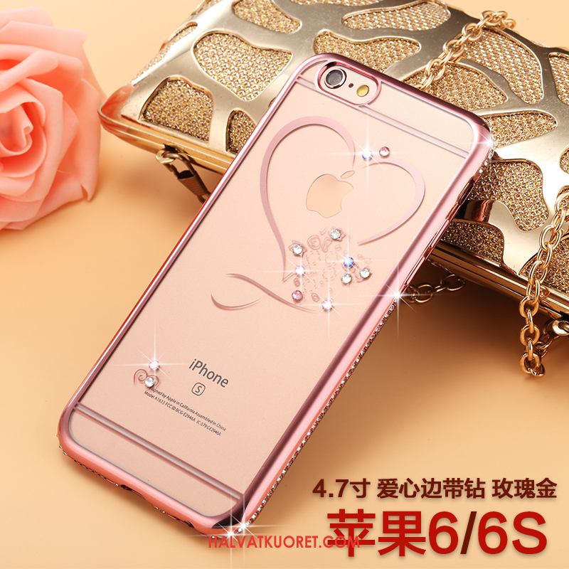 iPhone 6 / 6s Kuoret Rhinestone Inlay Yksinkertainen Kotelo, iPhone 6 / 6s Kuori Pinnoitus Silikoni