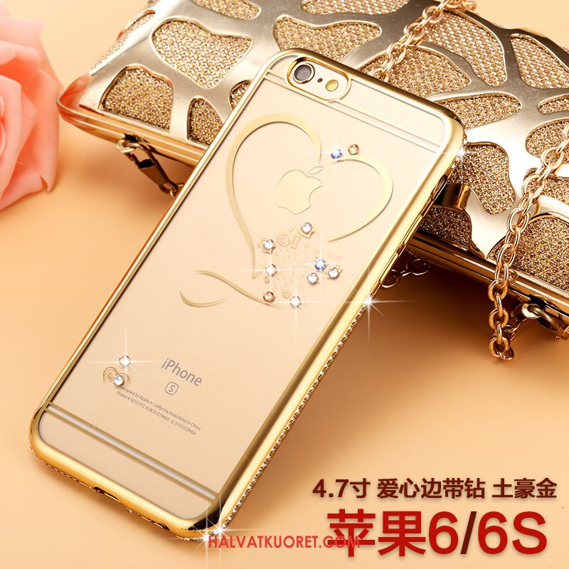 iPhone 6 / 6s Kuoret Rhinestone Inlay Yksinkertainen Kotelo, iPhone 6 / 6s Kuori Pinnoitus Silikoni