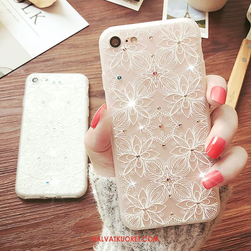 iPhone 7 Kuoret All Inclusive Puhelimen Rhinestone Inlay, iPhone 7 Kuori Kohokuviointi Suojaus Beige