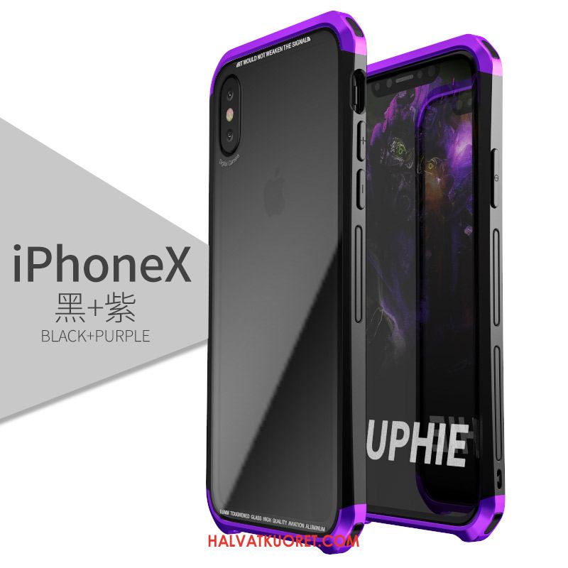 iPhone X Kuoret Kulta All Inclusive Kotelo, iPhone X Kuori Karkaisu Suojaus