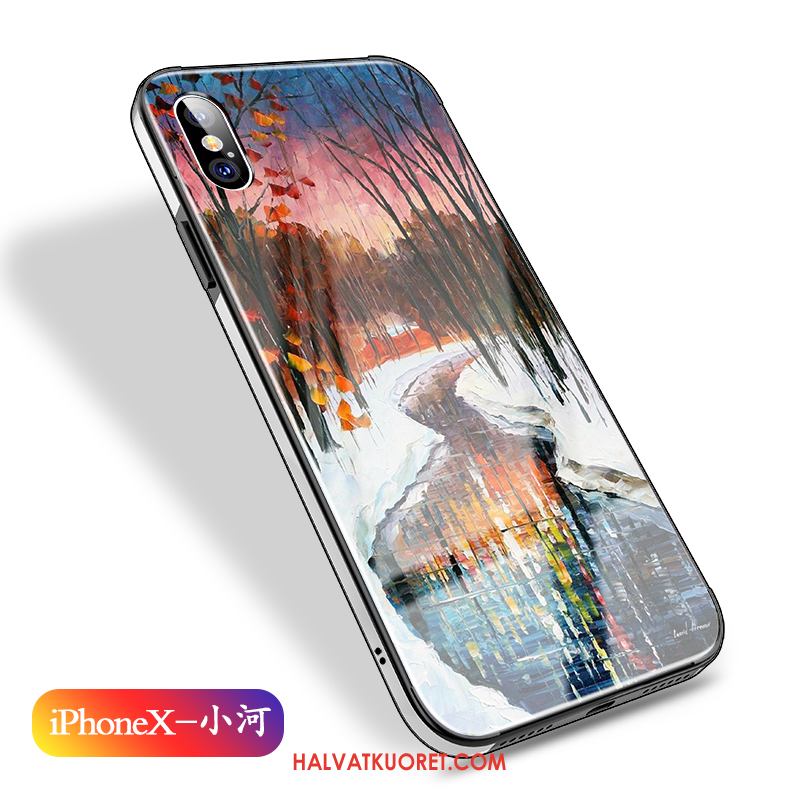 iPhone X Kuoret Lasi All Inclusive, iPhone X Kuori Murtumaton Öljyvärimaalaus