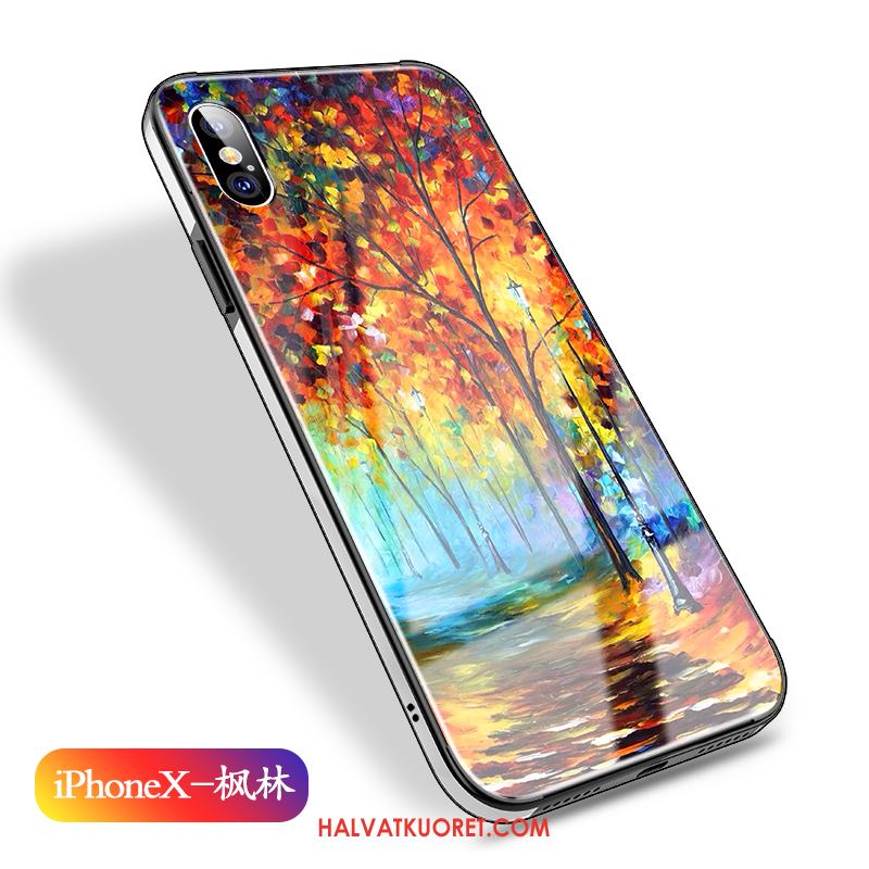 iPhone X Kuoret Lasi All Inclusive, iPhone X Kuori Murtumaton Öljyvärimaalaus