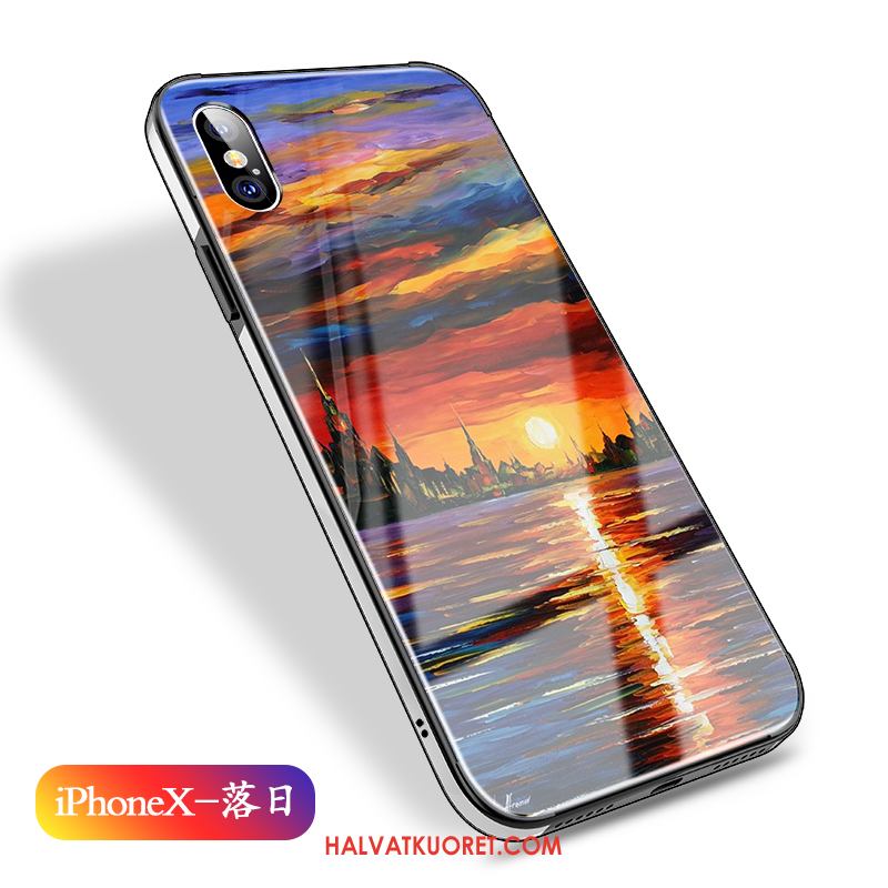 iPhone X Kuoret Lasi All Inclusive, iPhone X Kuori Murtumaton Öljyvärimaalaus