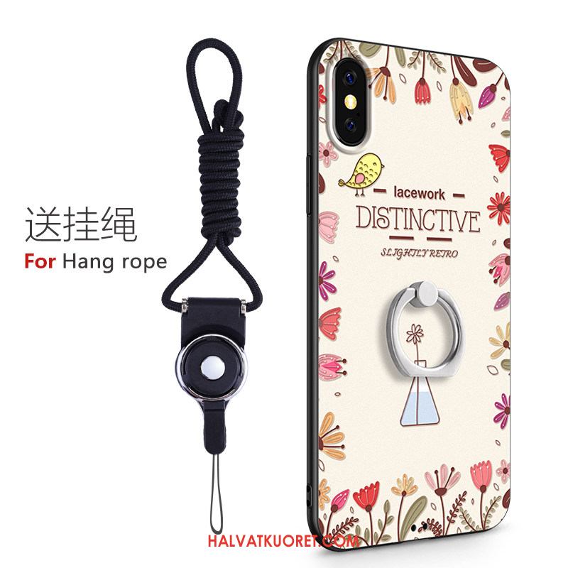 iPhone X Kuoret Silikoni Ripustettava Kaula, iPhone X Kuori Rengas Valkoinen