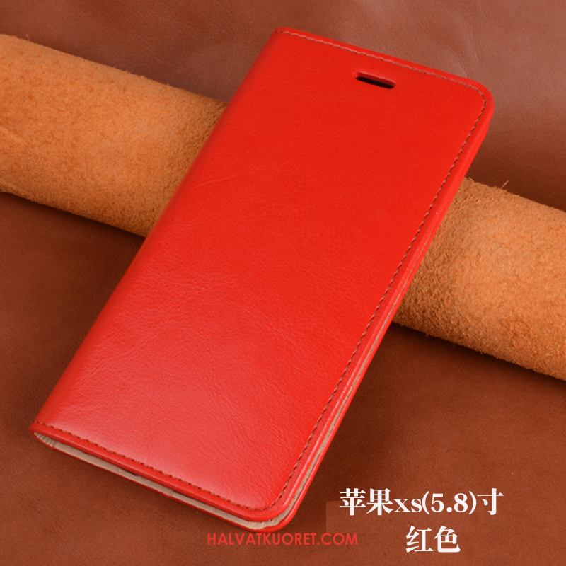 iPhone Xs Kuoret All Inclusive Puhelimen Aito Nahka, iPhone Xs Kuori Uusi Trendi