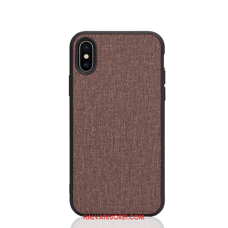 iPhone Xs Kuoret Jauhe Murtumaton Silikoni, iPhone Xs Kuori Puhelimen Pesty Suede Braun