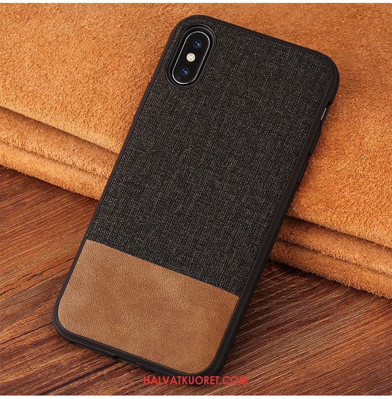 iPhone Xs Kuoret Jauhe Murtumaton Silikoni, iPhone Xs Kuori Puhelimen Pesty Suede Braun