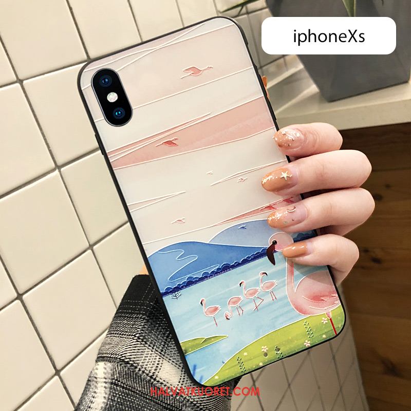 iPhone Xs Kuoret Murtumaton Pesty Suede, iPhone Xs Kuori Pehmeä Neste Kotelo