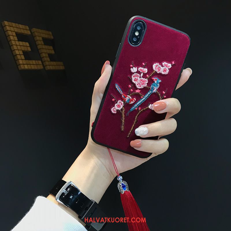 iPhone Xs Max Kuoret Juoksuhiekka Kotelo, iPhone Xs Max Kuori Kirjonta Yksinkertainen