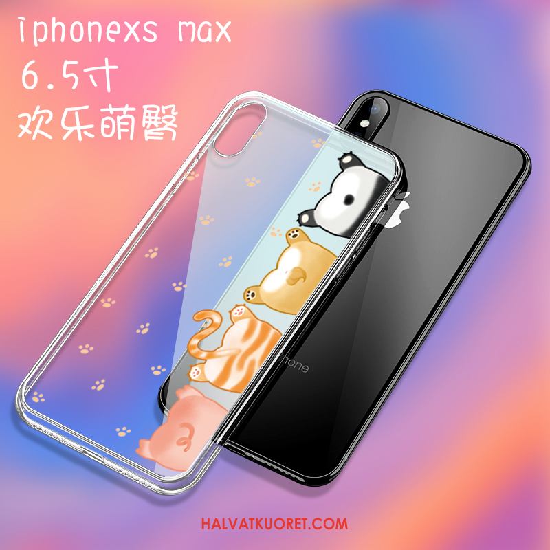 iPhone Xs Max Kuoret Kissa Ylellisyys Läpinäkyvä, iPhone Xs Max Kuori Yksinkertainen Lasi